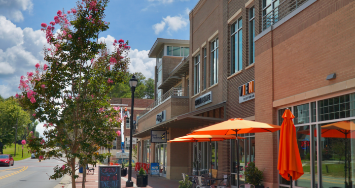 Photo of retail district in Holly Springs, NC