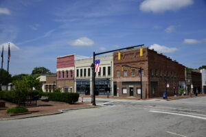 Photo of Main Street in Louisburg, NC.