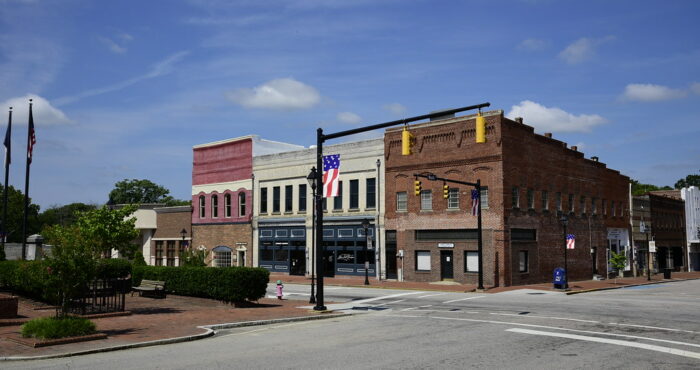 Photo of Main Street in Louisburg, NC.